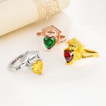 Spersonalizowany pierścionek Zircon Grad Cap Heart Birthstone Ring z wygrawerowanym imieniem i nazwiskiem Dainty Jewelry Urodzinowy prezent dla absolwentek