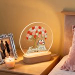 Personalisierte Sie & Me We Got This Rose Tree Penguin LED-Nachtlicht mit Namen und hölzerne Basis Home Decor Geburtstag Valentinstag Geschenk für Paar