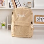 Personalised Multicolor Corduroy Toddler Backpack with Embroidered Name Birthday Back to School Gift for Kids Toddlers