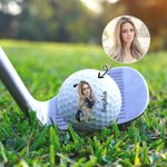Personalisierter lustiger Cartoon Gesichtsfoto Golfball mit Namen Geburtstag Sport Spieltag Geschenk für Golfer Golfliebhaber