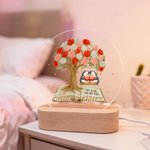Personalisierte Sie & Me We Got This Rose Tree Penguin LED-Nachtlicht mit Namen und hölzerne Basis Home Decor Geburtstag Valentinstag Geschenk für Paar