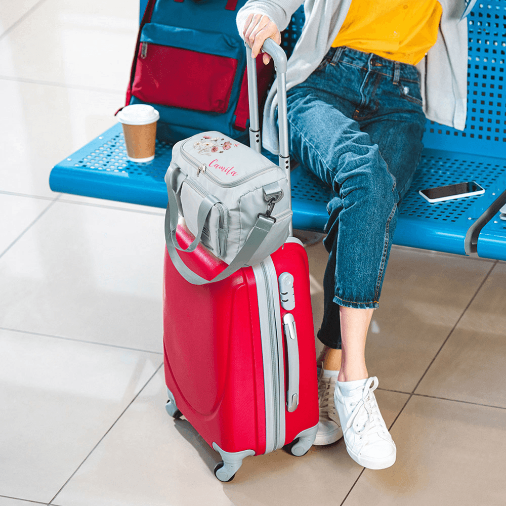 Henkilökohtainen Syntymä Kukka Multi-Compartment Suuri Travel Bag nimi ja olkahihna Travel Syntymäpäivä lahja naisille 4