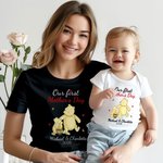 Personnalisé Ourson Lapin Fantaisie Licorne 100% Coton Bodysuit Bébé T-shirt Assortis avec Nom Premier Cadeau de Fête des Mères pour Nouveau-né Nouvelle Maman