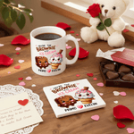 Spersonalizowany kubek ceramiczny Perfect Match Foodie Couple Design 11 oz 15 oz z imieniem i podstawką Walentynkowy prezent urodzinowy dla niej i dla niego