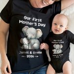 Gepersonaliseerd Schattig Beer Konijntje Eenhoorn 100% Katoenen Babyrompertje T-shirt Met Naam Eerste Moederdagcadeau voor Pasgeboren Moeder