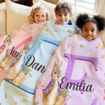 Couverture personnalisée Multicolore Peter Rabbit avec Nom et Initiales Cadeau de Pâques pour les enfants
