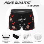 Personalisierte Gesichtsfoto Boxershorts mit Liebe-Herzen I Sucked It So Its Mine Herrenunterwäsche Valentinstag Geburtstag Geschenk
