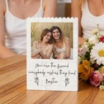 Personalised Retro Birth Flower Photo Building Block Puzzles with Text Home Decor Anniversary Birthday Gift for Women Besties Friends