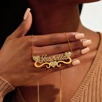 Collana con nome personalizzato con cristallo 6 stili di caratteri Gioielli minimalisti Regalo di compleanno e anniversario per lei
