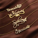 Collana con nome personalizzato con cristallo 6 stili di caratteri Gioielli minimalisti Regalo di compleanno e anniversario per lei