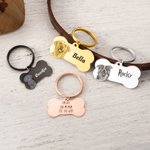 Targhetta personalizzata con foto a forma di osso per animali domestici con testo inciso Regalo di compleanno per uso quotidiano per proprietari di cani