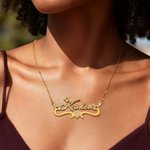 Collana con nome personalizzato con cristallo 6 stili di caratteri Gioielli minimalisti Regalo di compleanno e anniversario per lei
