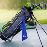 Personalised Embroidered Golf Theme Design Waffle Sport Towel with Name Initial and Carabiner Clip Golf Club Daily Training Gift for Golf Lovers