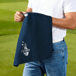Personalised Embroidered Golf Theme Design Waffle Sport Towel with Name Initial and Carabiner Clip Golf Club Daily Training Gift for Golf Lovers