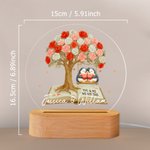 Personalisierte Sie & Me We Got This Rose Tree Penguin LED-Nachtlicht mit Namen und hölzerne Basis Home Decor Geburtstag Valentinstag Geschenk für Paar