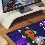 Personalizzato Cartoon Character Gamepad Mouse Pad Tappetino per mouse da scrivania con nome e testo Accessorio per computer Giorno del gioco Regalo di compleanno per gli amici