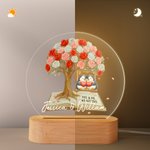 Personalisierte Sie & Me We Got This Rose Tree Penguin LED-Nachtlicht mit Namen und hölzerne Basis Home Decor Geburtstag Valentinstag Geschenk für Paar