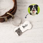 Targhetta personalizzata con foto a forma di osso per animali domestici con testo inciso Regalo di compleanno per uso quotidiano per proprietari di cani