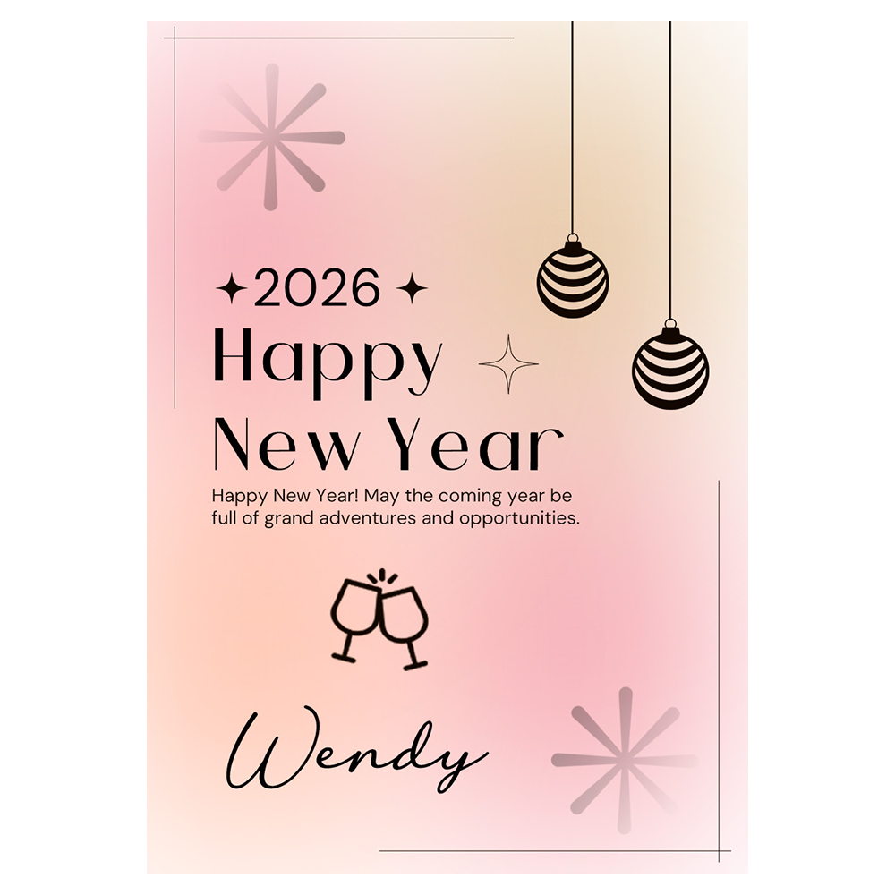 Cheers to The New Year Ecard