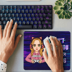 Personalizzato Cartoon Character Gamepad Mouse Pad Tappetino per mouse da scrivania con nome e testo Accessorio per computer Giorno del gioco Regalo di compleanno per gli amici