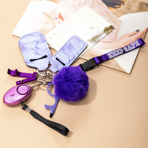 Personalised Multi-functional Star Softball Baseball Safety Keychain Set with Strap and Lamp Birthday Gift for Women