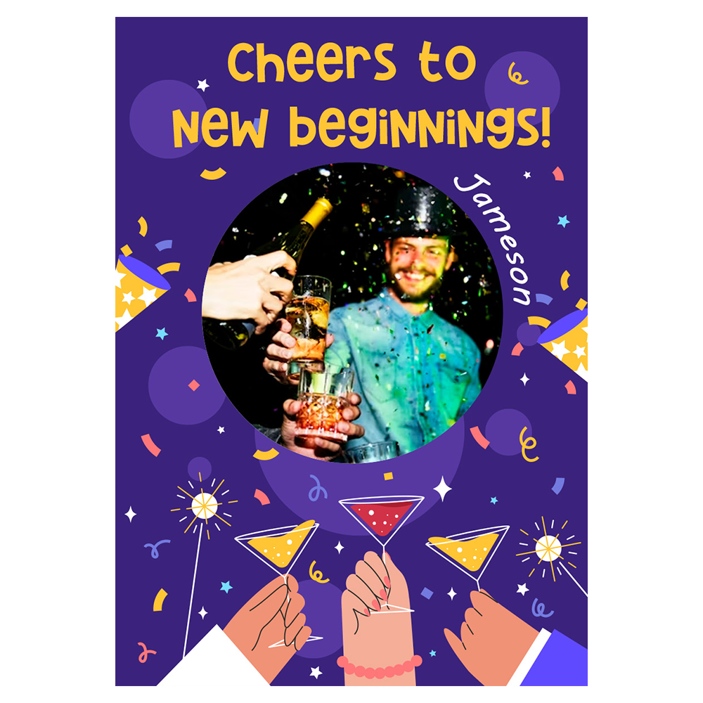New Beginnings Cheers New Year Ecard