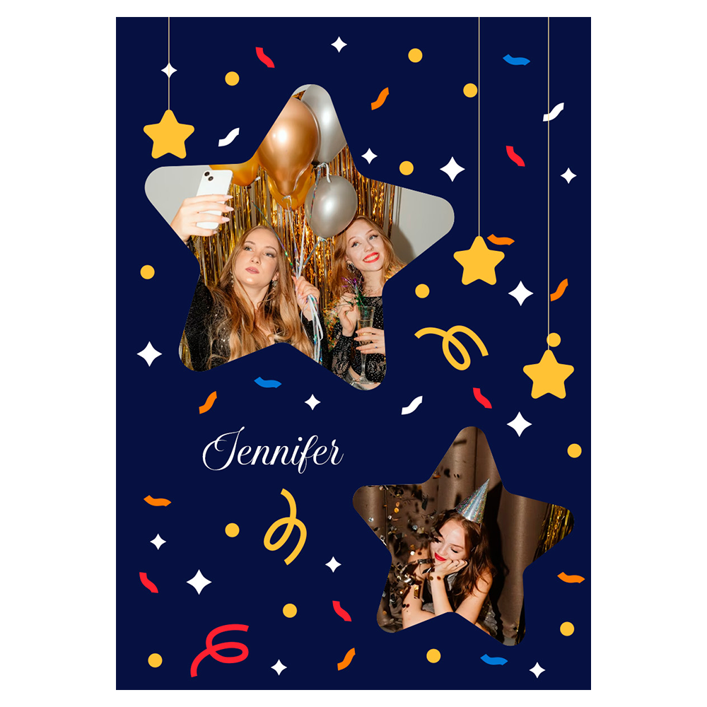 Star Confetti New Year Ecard