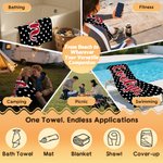 Personalized Multicolor Polka Dots Quick Dry Oversized Beach Towel with Name Travel Essentials Birthday Summer Vacation Party Gift for Friends