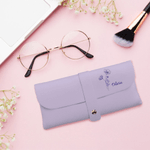 Etui à lunettes en cuir PU personnalisé avec nom Sac de rangement pour usage quotidien Accessoires de voyage Cadeau d'anniversaire pour femmes Filles Etudiants