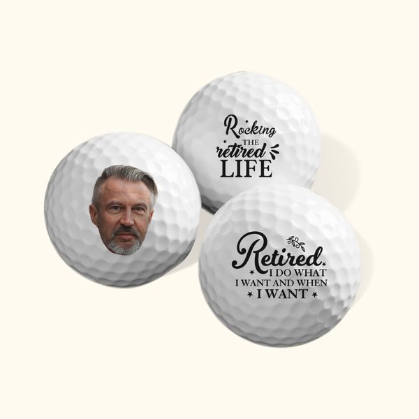 Balle de golf personnalisée avec photo et style - Cadeau d'anniversaire de retraite et de fête pour papa et golfeurs