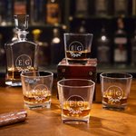 Personalized Vintage Wreath Whiskey Decanter with Engraved Initial Birthday Anniversary Gift for Men Whiskey Lovers