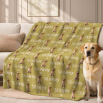 Personalised Multicolor Cute Paw Pet Photo Soft Throw Blanket with Name Home Decor Birthday Gift for Pet Owners Lovers