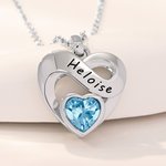 Personalizado Infinito Signo Corazón Piedra de nacimiento Mujeres Collar con nombre grabado Joyería delicada Día de San Valentín Aniversario Regalo para Esposas Novias