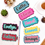 Gepersonaliseerde Retro Polka Dot Waterdichte Magnetische Bladwijzer Clip met Naam Terug naar School Verjaardagscadeau voor Boekenliefhebbers Studenten