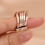 Tutti i miei amori in un solo anello - Anello a fasce con cuore e 2-7 nomi personalizzati
