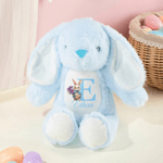 Conejito de Pascua de peluche personalizado con nombre inicial y flor de nacimiento Regalo de Pascua para recién nacidos Niños