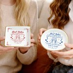 Personalised Best Friends Heart Cheers Ceramic Jewellery Dish with Title and Name Daily Use Birthday Gift for Sisters Friends