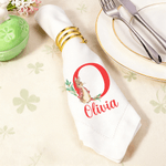 Personalised Peter Rabbit Linen Napkin with Name and Initial Table Decoration Easter Gift for Family Friends