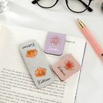 Personalized Crystal Birth Flower Reading Magnetic PU Leather Bookmark Clip Daily Use Library Bookish Birthday Gift for Book Lovers Family