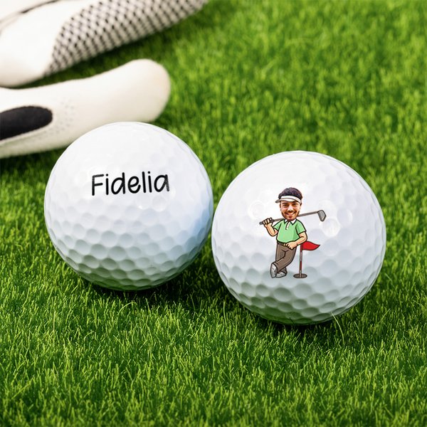 Spersonalizowana zabawna piłka golfowa z awatarem ze zdjęciem twarzy i imieniem Party Club Ulubiona pamiątka Prezent urodzinowy dla miłośników golfa Miłośnicy sportu
