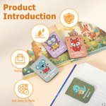Personalized Cute Animals Magnetic PU Leather Bookmark Clip with Name Reading Children's Day Valentine's Day Gift for Kids Book Lovers Bookworms