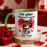 Personalized Black Couple Heart Ceramic Coffee Mug with Name Daily Use Valentine's Day Wedding Gift for Couple
