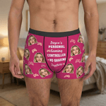 Personlig spelkontroll ansikte foto kort boxer med namn herrkalsonger Alla hjärtans dag årsdag födelsedag present till make pojkvän
