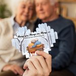 Personalized Cartoon Elderly Companion Heart-Shaped Building Brick Puzzles with Names and Year Valentine's Day Birthday Anniversary Gift for Couple