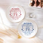 Personalised Best Friends Heart Cheers Ceramic Jewellery Dish with Title and Name Daily Use Birthday Gift for Sisters Friends