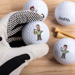 Spersonalizowana zabawna piłka golfowa z awatarem ze zdjęciem twarzy i imieniem Party Club Ulubiona pamiątka Prezent urodzinowy dla miłośników golfa Miłośnicy sportu