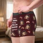 Personlig spelkontroll ansikte foto kort boxer med namn herrkalsonger Alla hjärtans dag årsdag födelsedag present till make pojkvän