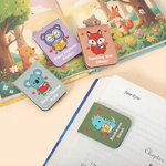 Personalized Cute Animals Magnetic PU Leather Bookmark Clip with Name Reading Children's Day Valentine's Day Gift for Kids Book Lovers Bookworms