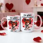 Personalized Black Couple Heart Ceramic Coffee Mug with Name Daily Use Valentine's Day Wedding Gift for Couple