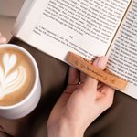 Personalised Birth Flower Wooden Thumb Book Page Holder with Engraved Name Book Accessories Birthday Gift for Book Lovers Bookworms